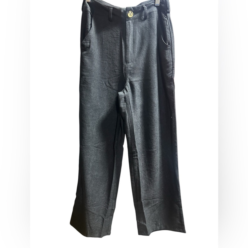 Corduroy Black Wide-Leg Cordoroy Relax Fit Pants NWT - Picture 4 of 6
